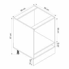 Alvinka Mutfak Modül Mbr_B Alt 1K 60Cm Ank Dolap Beyaz Kumtaşı