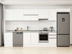 Alvinka 385X222 Cm High Gloss Mutfak Dolabı Mb-E90S50S45-1 High Gloss | Beyaz - Mdf