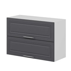 Alvinka Mutfak Modül Mbr_C Üst 2Yk1R 90-H60Cm Dolap Beyaz Antrasit Mdf