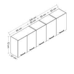 Minar 240 Cm Mutfak Dolabı Beyaz 240-B1-Üst Modül