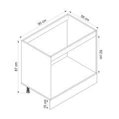 Alvinka Mutfak Modül Duz Alt 2K 90Cm Evye Dolap Beyaz Beyaz Suntalam