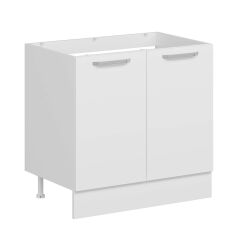 Alvinka Mutfak Modül Duz Alt 2K 90Cm Evye Dolap Beyaz Beyaz Mdf