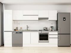 Alvinka 295X210 Cm High Gloss Mutfak Dolabı Mb-E80B45S50-1 High Gloss | Beyaz - Suntalam