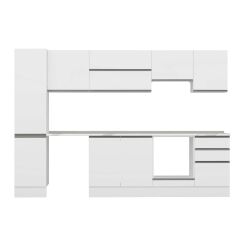 Alvinka 295X210 Cm High Gloss Mutfak Dolabı Mb-E80B45S50-1 High Gloss | Beyaz - Suntalam