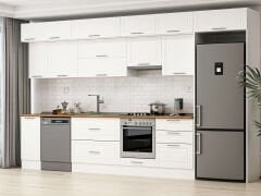 Alvinka 380X240 Cm Klasik Mebran Mutfak Dolabı Mb-E80S40S60-1 Mebran | Beyaz - Mdf