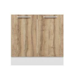 Alvinka Mutfak Modül Duz Alt 2K 90Cm Evye Dolap Beyaz Dore Suntalam