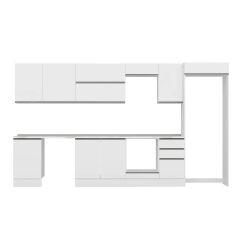 Alvinka 385X222 Cm High Gloss Mutfak Dolabı Mb-E90S50S45-2 High Gloss | Beyaz - Mdf