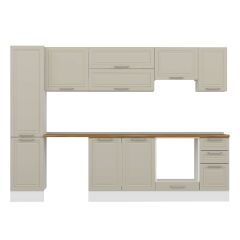 Alvinka 285X210 Cm Klasik Mebran Mutfak Dolabı Mb-E80B45S40-1 Mebran | Kumtaşı - Suntalam