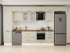 Alvinka 390X240 Cm Klasik Mebran Mutfak Dolabı Beyaz Beyaz Mbb-E90B50S50-3 Mebran | Kumtaşı - Suntalam