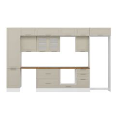 Alvinka 390X240 Cm Klasik Mebran Mutfak Dolabı Beyaz Beyaz Mbb-E90B50S50-3 Mebran | Kumtaşı - Suntalam