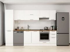 Alvinka 285X210 Cm Klasik Mebran Mutfak Dolabı Mb-E80B45S40-1 Mebran | Beyaz - Mdf