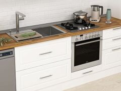 Alvinka 380X240 Cm Klasik Mebran Mutfak Dolabı Mb-E80S40S60-2 Mebran | Beyaz - Suntalam