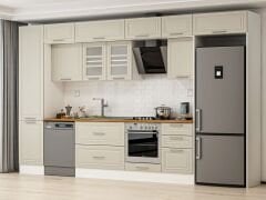 Alvinka 390X240 Cm Klasik Mebran Mutfak Dolabı Beyaz Beyaz Mbb-E90B50S50-3 Mebran | Kumtaşı - Mdf