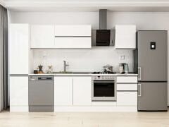 Alvinka 295X210 Cm High Gloss Mutfak Dolabı Mb-E80B45S50-2 High Gloss | Beyaz - Mdf