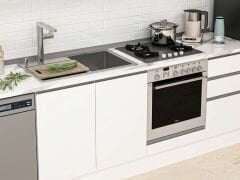 Alvinka 295X210 Cm High Gloss Mutfak Dolabı Mb-E80B45S50-2 High Gloss | Beyaz - Mdf