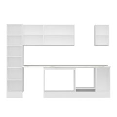 Alvinka 285X210 Cm Klasik Mebran Mutfak Dolabı Mb-E80B45S40-2 Mebran | Beyaz - Suntalam