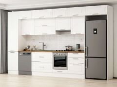 Alvinka 400X240 Cm Klasik Mebran Mutfak Dolabı Beyaz Beyaz Mbb-E90B50S60-1 Mebran | Beyaz - Suntalam