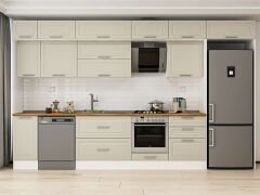 Alvinka 380X240 Cm Klasik Mebran Mutfak Dolabı Mb-E80S40S60-2 Mebran | Kumtaşı - Suntalam