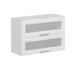 Alvinka Mutfak Modül Mbr_C Üst 2Yk1R 90-H60Cm Dolap Cam Beyaz Beyaz Mdf