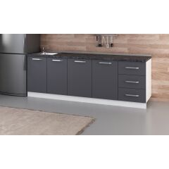 Minar 240 Cm Mutfak Dolabı Beyaz Antrasit 240-A1-Alt Modül