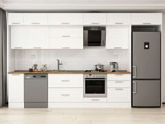 Alvinka 380X240 Cm Klasik Mebran Mutfak Dolabı Mb-E80S40S60-2 Mebran | Beyaz - Mdf