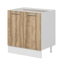 Alvinka Mutfak Modül Duz Alt 2K1R 80Cm Dolap Beyaz Dore Suntalam