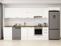 Alvinka 380X222 Cm Klasik Mebran Mutfak Dolabı Mb-E80S60S40-1 Mebran | Beyaz - Suntalam