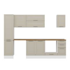 Alvinka 285X210 Cm Klasik Mebran Mutfak Dolabı Mb-E80B45S40-2 Mebran | Kumtaşı - Suntalam