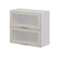 Alvinka Mutfak Modül Mbr_C Üst 2Yk1R 90-H60Cm Dolap Cam Beyaz Kumtaşı Mdf