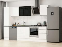 Alvinka 295X210 Cm High Gloss Mutfak Dolabı Mb-E80B45S50-3 High Gloss | Beyaz - Suntalam