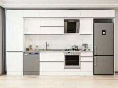 Alvinka 395X240 Cm High Gloss Mutfak Dolabı Mbb-E90B60S45-2 High Gloss | Beyaz - Suntalam