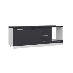 Minar 240 Cm Mutfak Dolabı Beyaz Antrasit 240-A7-Alt Modül