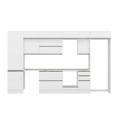 Alvinka 395X240 Cm High Gloss Mutfak Dolabı Mbb-E90B60S45-2 High Gloss | Beyaz - Mdf