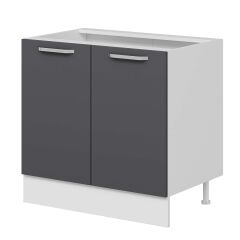 Alvinka Mutfak Modül Duz Alt 2K1R 90Cm Dolap Beyaz Antrasit Mdf