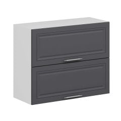 Alvinka Mutfak Modül Mbr_C Üst 2Yk1R 90-H72Cm Dolap Beyaz Antrasit Mdf