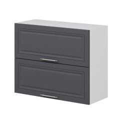 Alvinka Mutfak Modül Mbr_C Üst 2Yk1R 90-H72Cm Dolap Beyaz Antrasit Mdf