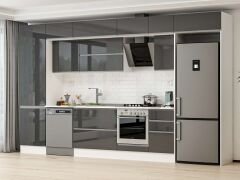 Alvinka 395X240 Cm High Gloss Mutfak Dolabı Mbb-E90B60S45-2 High Gloss | Antrasit - Suntalam