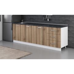 Minar 240 Cm Mutfak Dolabı Beyaz Dore 240-D3-Alt Modül