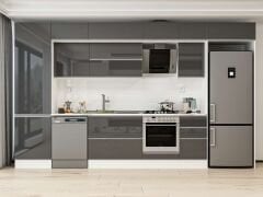Alvinka 395X240 Cm High Gloss Mutfak Dolabı Mbb-E90B60S45-2 High Gloss | Antrasit - Mdf