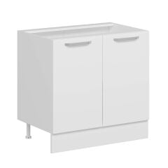 Alvinka Mutfak Modül Duz Alt 2K1R 90Cm Dolap Beyaz Beyaz Mdf