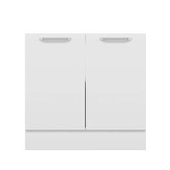 Alvinka Mutfak Modül Duz Alt 2K1R 90Cm Dolap Beyaz Beyaz Mdf