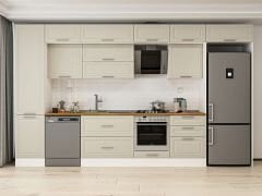 Alvinka 400X240 Cm Klasik Mebran Mutfak Dolabı Beyaz Beyaz Mbb-E90B50S60-2 Mebran | Kumtaşı - Suntalam