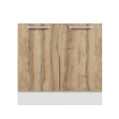 Alvinka Mutfak Modül Duz Alt 2K1R 90Cm Dolap Beyaz Dore Mdf