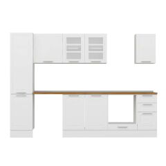 Alvinka 285X210 Cm Klasik Mebran Mutfak Dolabı Mb-E80B45S40-3 Mebran | Beyaz - Mdf