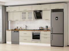 Alvinka 380X240 Cm Klasik Mebran Mutfak Dolabı Mb-E80S40S60-3 Mebran | Kumtaşı - Mdf