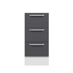 Alvinka Mutfak Modül Duz Alt 3Ç Nray 40Cm Dolap Beyaz Antrasit Suntalam