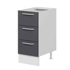 Alvinka Mutfak Modül Duz Alt 3Ç Nray 40Cm Dolap Beyaz Antrasit Suntalam