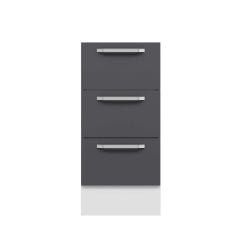 Alvinka Mutfak Modül Duz Alt 3Ç Nray 40Cm Dolap Beyaz Antrasit Mdf