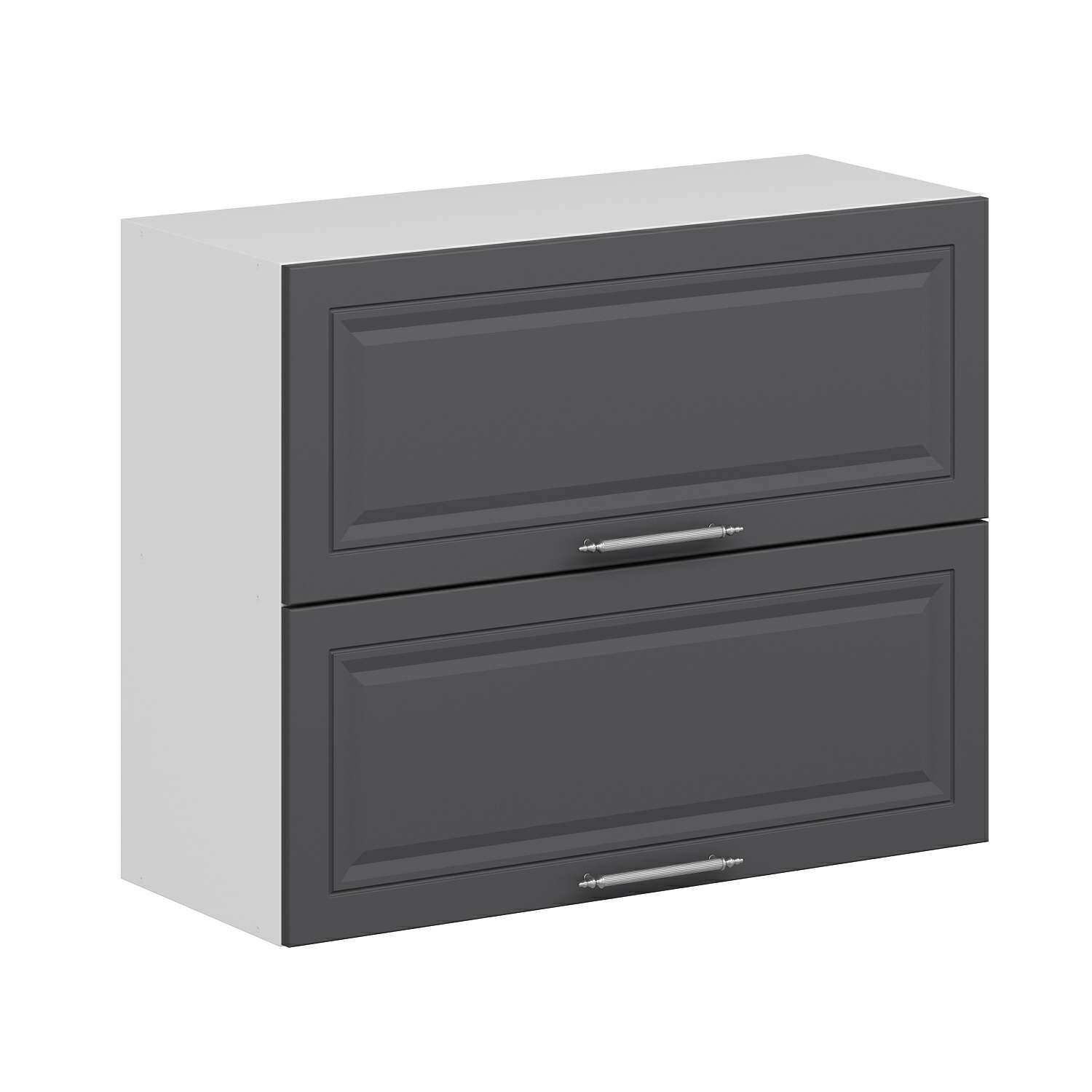 Alvinka Mutfak Modül Mbr_C Üst 2Yk1R 90-H72Cm Dolap Beyaz Antrasit Mdf