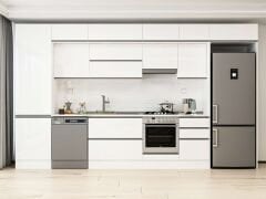 Alvinka 400X240 Cm High Gloss Mutfak Dolabı Mbb-E90B60S50-1 High Gloss | Beyaz - Suntalam